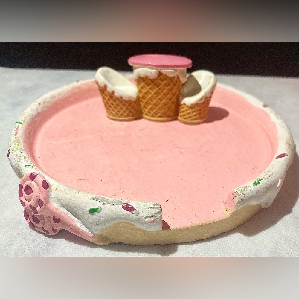 Fairy Garden Ice Cream Dreams Mini Display Dish And Ice Cream Cone Table For Two
